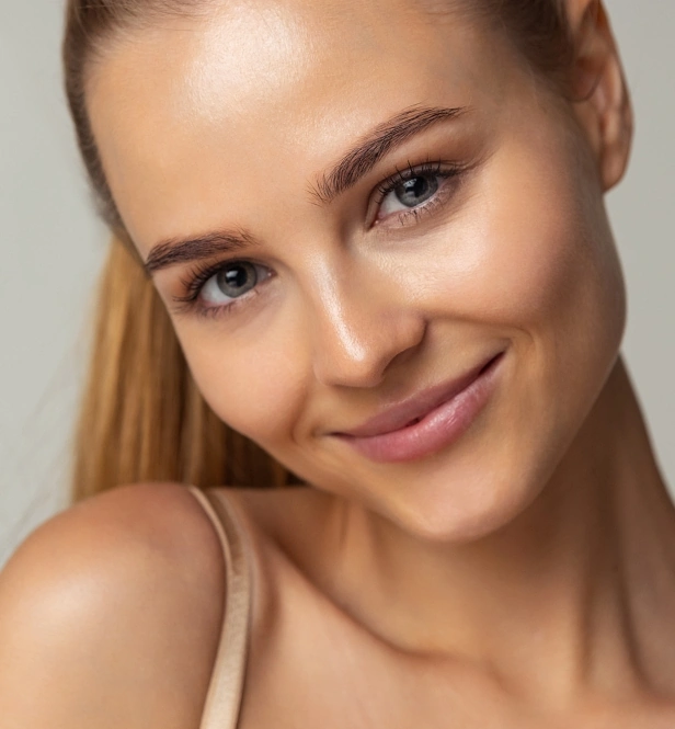 Woman with smooth, glowing skin